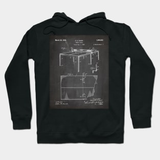 Table Tennis Patent - Ping Pong Fan Tennis Player Art - Black Chalkboard Hoodie